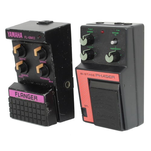 1074 - Ibanez Bi-Stage Phaser guitar pedal; together with a Yamaha FL-10MII guitar pedal (2)*Please note: G... 