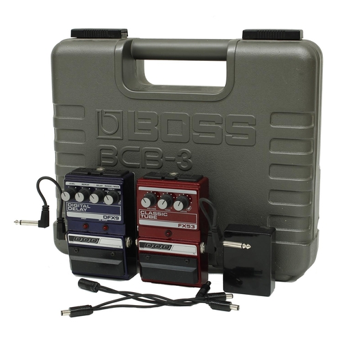 1100 - Boss BCB-3 guitar effects pedal board case fitted with a DOD FX53 classic tube guitar pedal and a DO... 