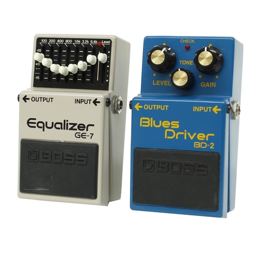 1109 - Boss BD-2 Blues Driver guitar pedal; together with a Boss GE-7 Equalizer guitar pedal (2)*Please not... 