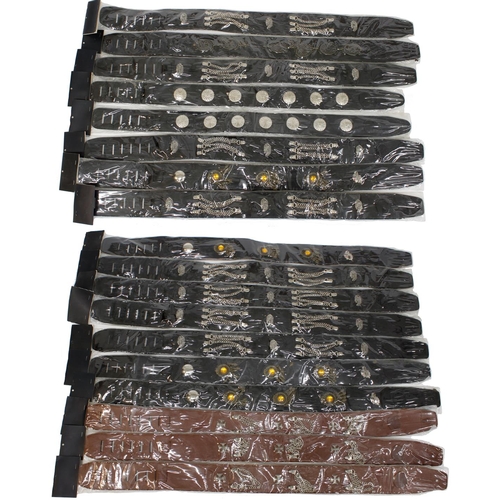 1247 - Eighteen various new and packaged leather decorative guitar straps (18)