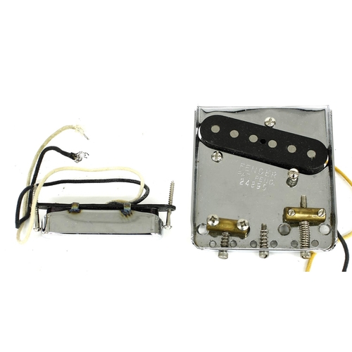 1275 - Telecaster bridge guitar pickup, possibly vintage reissue Fender, with Fender stamped bridge plate; ... 