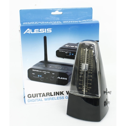 1297 - Alesis Guitar Link Wireless digital wireless guitar system, boxed; together with a Cherub metronome ... 