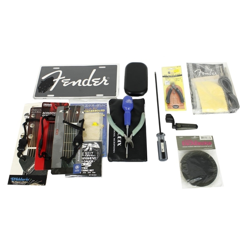 1311 - Selection of guitar spares and tools to include a pair of Fender Japan chopsticks, a BB King 2011 Wo... 