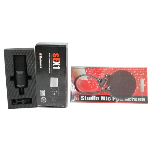 3072 - SE Electronics SEX1 studio condenser microphone, boxed with SE Electronics pop screen (2)*Please not... 