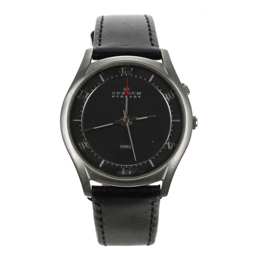 160 - Skagen Melbye titanium and charcoal steel gentleman's wristwatch, quartz, 40mm; together with a Skag... 