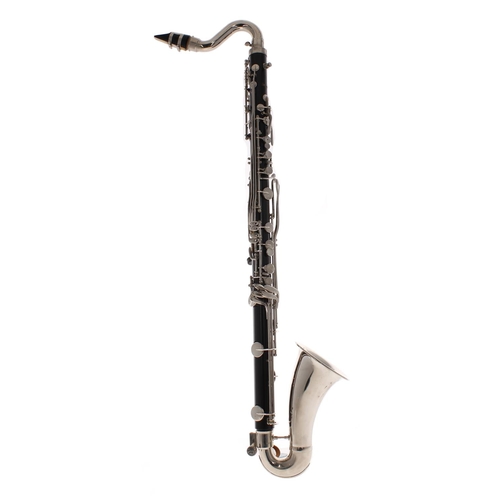 1825 - Good student bass clarinet by and stamped Selmer USA, with mouthpiece, spike fitting and fitted case... 