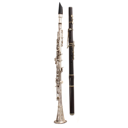 1845 - Collegiate metal clarinet by and stamped made by Holton, Elkhorn, WIS, mouthpiece, case; also an old... 