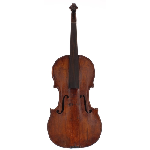 2058 - French violin in need of restoration by and stamped D. Nicholas Aine Mtre Luthier, A La Ville de Cre... 