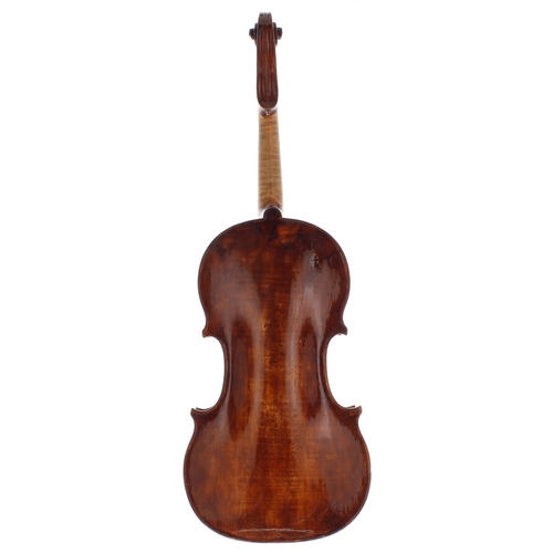 2058 - French violin in need of restoration by and stamped D. Nicholas Aine Mtre Luthier, A La Ville de Cre... 