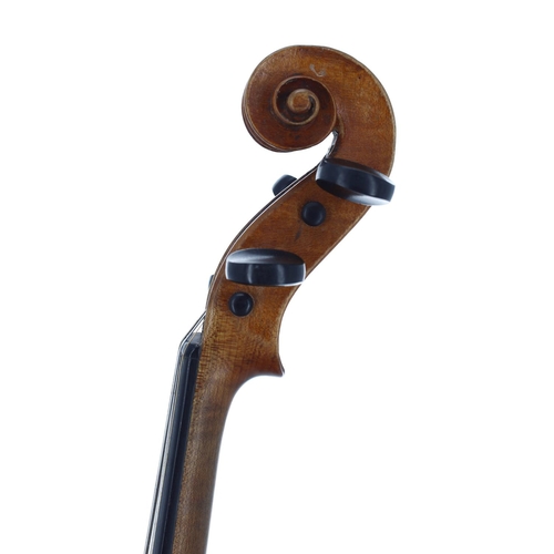 2402 - Good late 18th/early 19th century French violin possibly by Charles Thouvenel, unlabelled, the one p... 