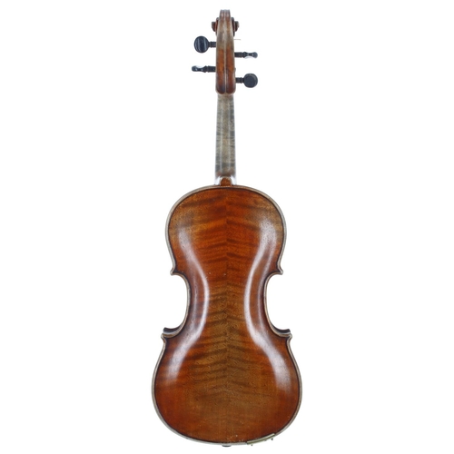 2407 - Good German three-quarter size violin circa 1900 labelled Manufactured in Dresden, Imitation of Jaco... 