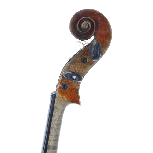 2407 - Good German three-quarter size violin circa 1900 labelled Manufactured in Dresden, Imitation of Jaco... 