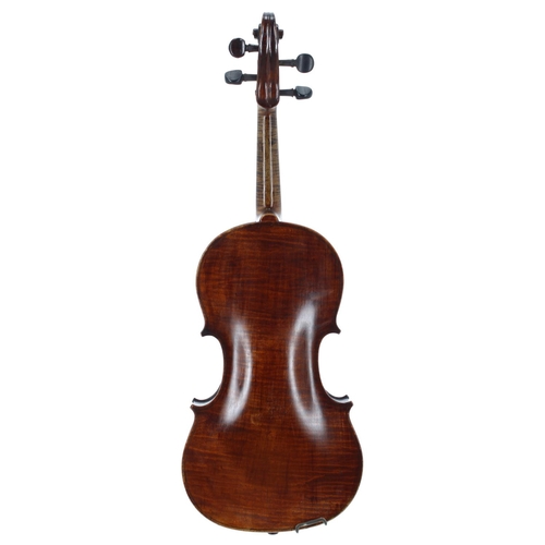 2408 - German violin by and labelled Heinrich Schwarz, Geigenmacher, Leipzig, 1894., 14 1/8