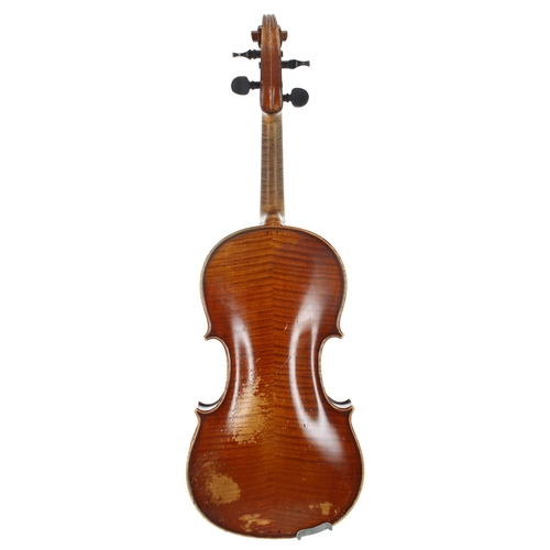 2410 - Good French violin labelled R.M.B., Boosey & Hawkes, Ltd., 295 Regent Street, London, W.1, no. 1... 