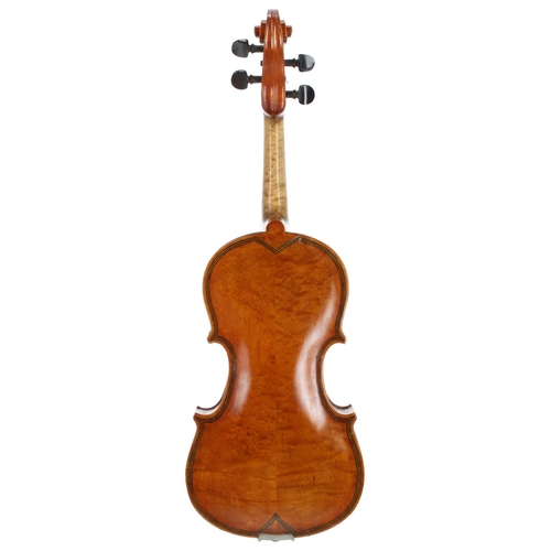 2412 - Interesting double purfled violin labelled Saul Rosenberg, New York-July 1978, the back and sides of... 