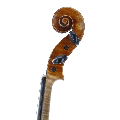 2413 - Interesting violin labelled Antoniazzi Romeo Cremonese..., the two piece back of medium curl with si... 