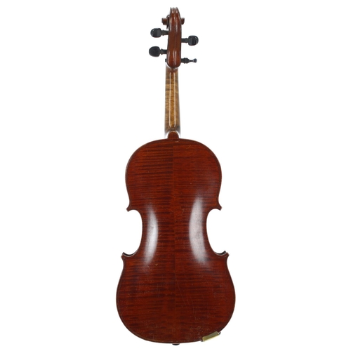 2429 - Early 20th century violin labelled Ruggielli, 14 1/8