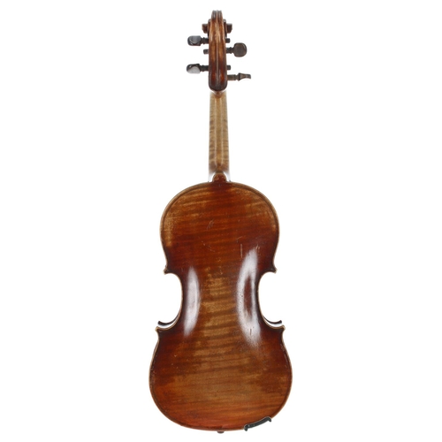 2443 - Good French violin by Antoine Darte and stamped Ate Darte to the inner back, the one piece back of f... 