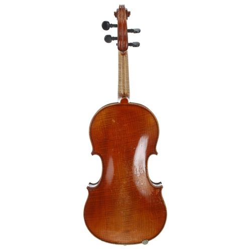 2446 - Good French violin from the workshop of Charles Brugere and labelled fait dans l'atelier de Charles ... 