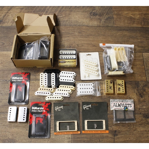 1343 - Large selection of guitar pickup plastics to include single coil, P90 and humbucker covers and vario... 