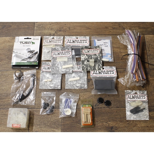 1351 - Selection of various guitar hardware to include spacers, saddles, switch tips, wire shield tubing, t... 