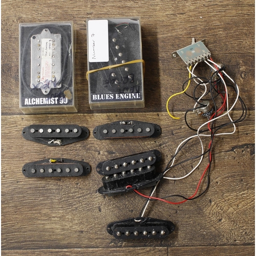 1355 - Pair of Sky Kent Armstrong designed HPAO humbucker guitar pickups; together with a Wilkinson WVS sin... 