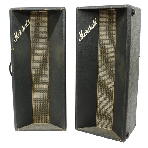 541 - Adrian Utley - pair of Marshall V front twin speaker guitar amplifier speaker cabinets, made in Engl... 