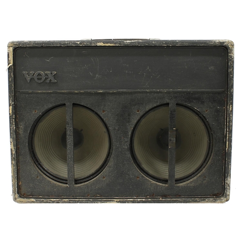 933 - Vox AC15 guitar amplifier, made in England, circa 1962, original light tolex over-painted in black, ... 