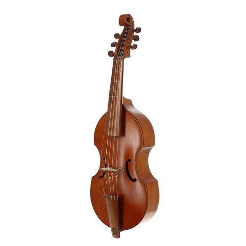 1701 - Treble viola da gamba by and labelled Wolfgang Uebel, Celle, 1974, open scroll, length of body 16 1/... 