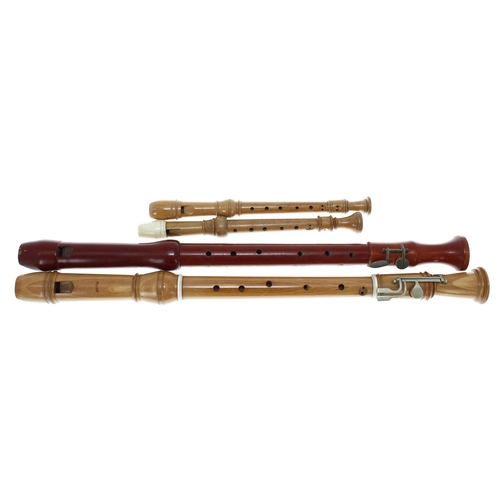 1708 - Baroque style tenor recorder by Moeck, Celle, circa 1970, with two nickel-silver keys for C and C#, ... 