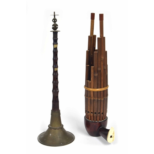 1718 - Sheng (Chinese mouth organ), with seventeen bamboo pipes, thirteen of them sounding pipes, emanating... 