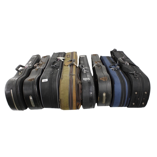 2032 - Eight various hard violin cases; also six various soft cases (14)