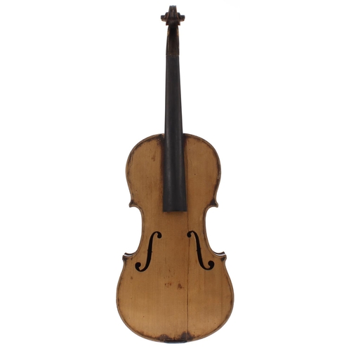 2056 - English violin by and labelled J. Rathbone, March 1953, 14 1/8