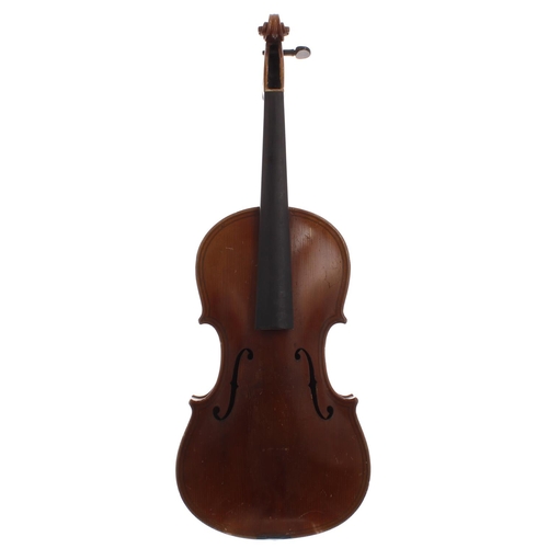 2061 - Old petite viola; also two full size violins all in need of restoration (3)