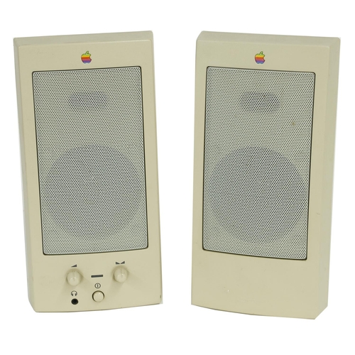 3150 - Pair of Apple Design M6082 powered monitor speakers, with original box*Made famous as Bob Clearmouta... 