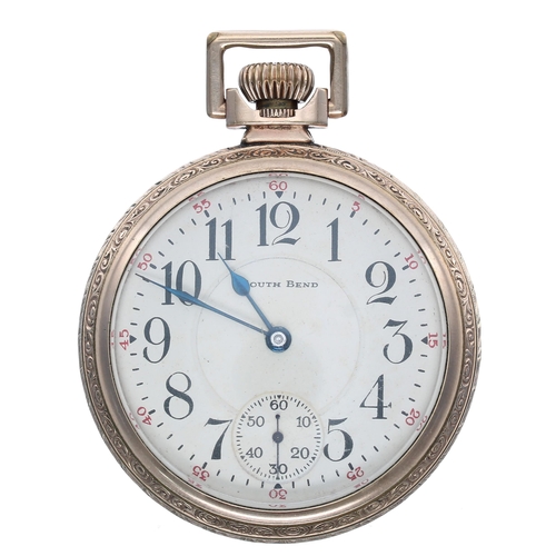 521 - South Bend Watch Co. 'Studebaker' gold plated lever pocket watch, circa 1926, signed 21 jewel 8 adju... 