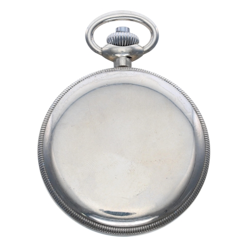 522 - Hamilton single push button centre seconds chronograph base metal lever pocket watch, signed Model 2... 