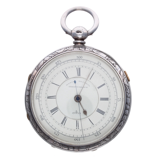 570 - Victorian silver 'Marine Decimal Chronograph' lever pocket watch, Chester 1881, unsigned full plate ... 