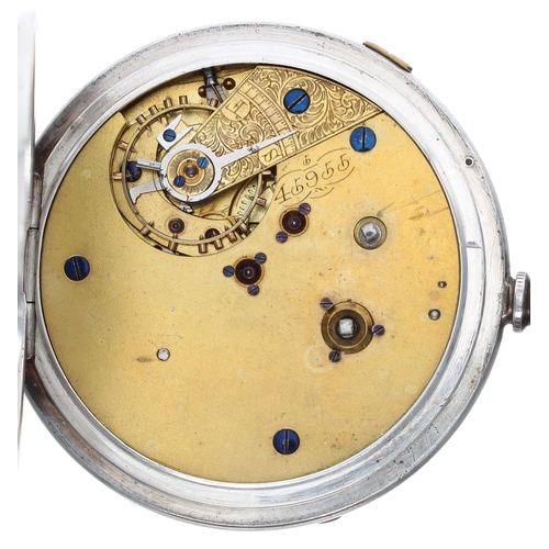 570 - Victorian silver 'Marine Decimal Chronograph' lever pocket watch, Chester 1881, unsigned full plate ... 