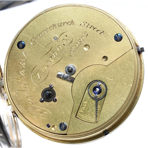 691 - Frodsham, London silver duplex pocket watch, London 1836, the fusee movement signed Frodsham, Gracec... 