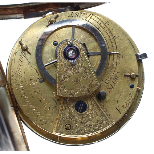 699 - George III silver gilt verge pocket watch, London 1809, the fusee movement signed Grayhurst & Ha... 