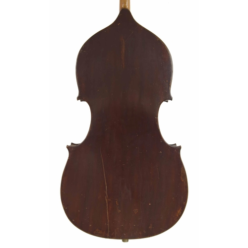 2520 - Old German quarter size child's double bass, back length 32