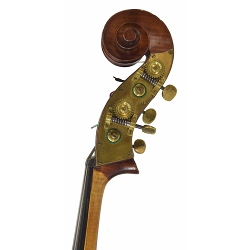 2522 - Good late 19th century German double bass, length of back 44