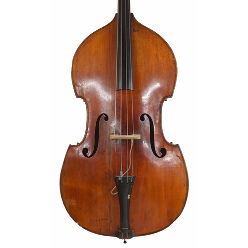 2523 - Good French Mirecourt double bass probably from the Charotte family's workshop, with all the brass m... 