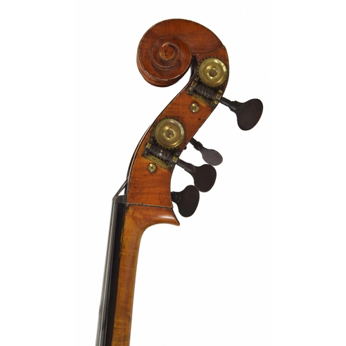 2523 - Good French Mirecourt double bass probably from the Charotte family's workshop, with all the brass m... 