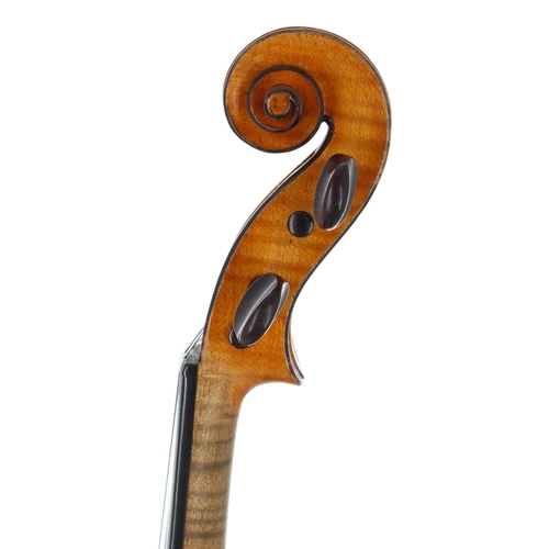 2450 - French seven-eighth size violin labelled Buthod, Luthier, Eleve du St. Vuillaume á, Paris, the one p... 