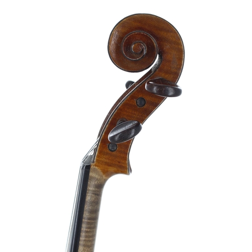 2461 - French three-quarter size violin labelled Francois Barzoni fecit-anno 1903, Manufacture Speciale de ... 