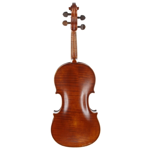 2463 - Good violin labelled Amedee Dieudonne, no. 787, Anno 1934, the one piece back of faint medium curl w... 