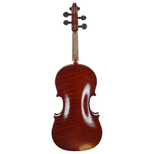 2473 - Good violin labelled Silvestre et Maucotel, Paris 1912 no. 712, the two piece back of broad curl wit... 