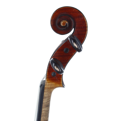 2473 - Good violin labelled Silvestre et Maucotel, Paris 1912 no. 712, the two piece back of broad curl wit... 